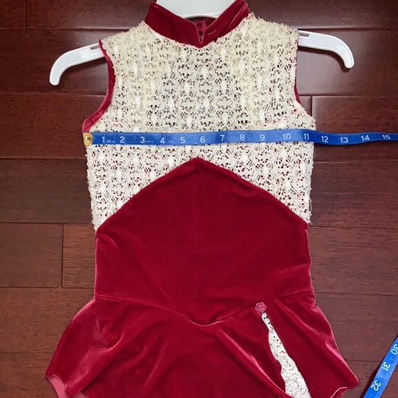 Handmade used red ice skating outfit - Picture 4 of 6